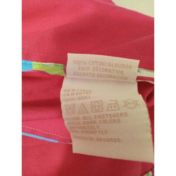 Vintage Y2K Tommy Jeans Women’s Hot Pink Trench Coat Jacket Floral Trim SZ S/P - Picture 9 of 12